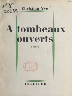 cover image of À tombeaux ouverts